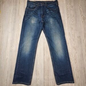 Levi's 505 Regular Fit Jeans Mens‎ W32 L30 Dark Wash Classic Denim Pants